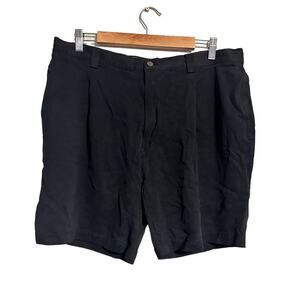 Tommy Bahama 100% Silk Black Flat Front 7" Shorts Size 40